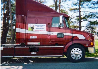 Truck bearing the Save Americas Horses Billboard image!